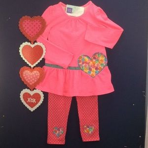 Girls Valentine Tunic Top and Leggings
